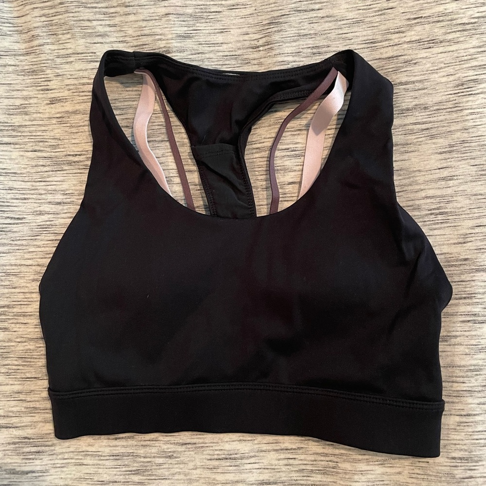 Fabletics strappy black sports bra - medium support
